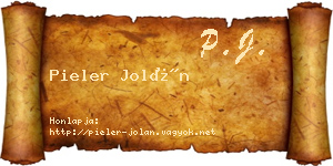 Pieler Jolán névjegykártya